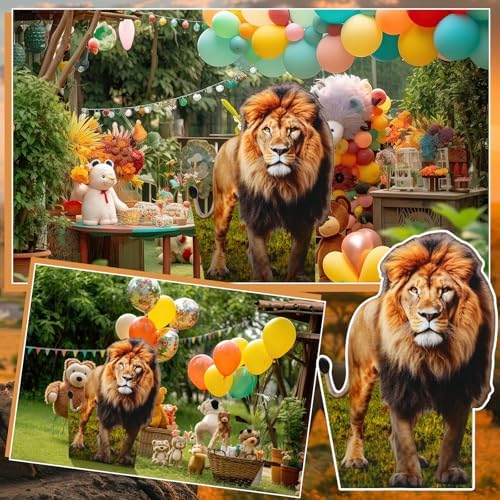 Yookeer 4ft Lion Cardboard Stand Up Photo Prop