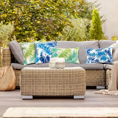JMGBird 18x18 Inch Waterproof Outdoor Lumbar Pillows Pack of 2
