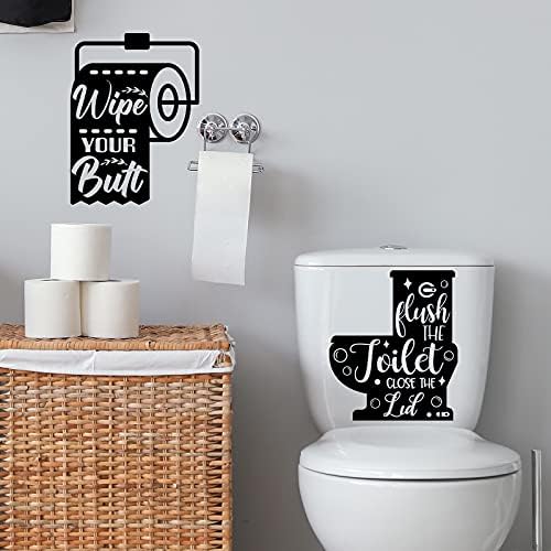 Zonon 6 Pieces Bathroom Wall Decals Funny Quotes Decor