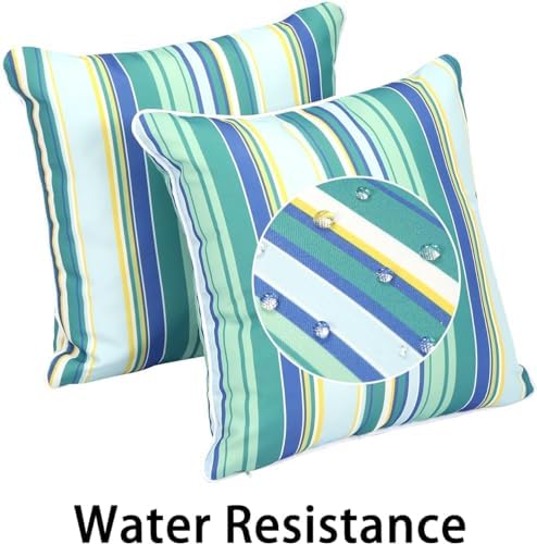 Enipate Outdoor Throw Pillows Set of 2 18x18 Striped Water Resistant