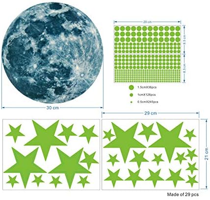 Glow in the Dark Moon and Stars Wall Decals