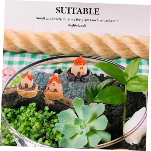 Zerodeko 3Pcs Miniature Garden House for Bonsai Terrarium Decor