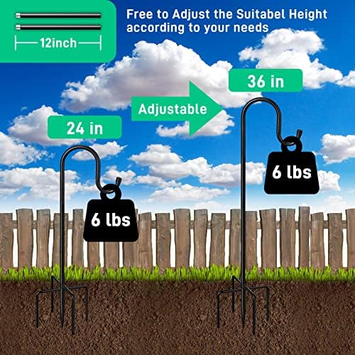 5-Prong Shepherd Hooks 36 Inch Heavy Duty Outdoor