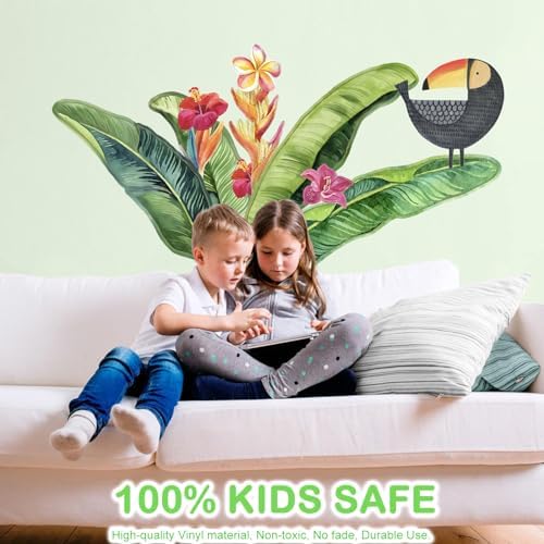 Giant Tropical Leaf Wall Decals Peel and Stick Decor