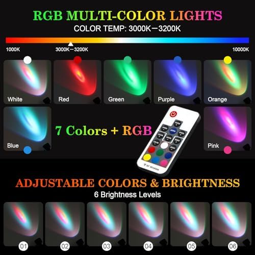 SoulBay 4 Pack RGB Pond Lights with Remote Control