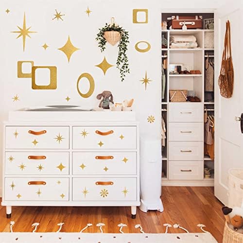 Easma Star Wall Decals Geometric Design Peel and Stick Murals