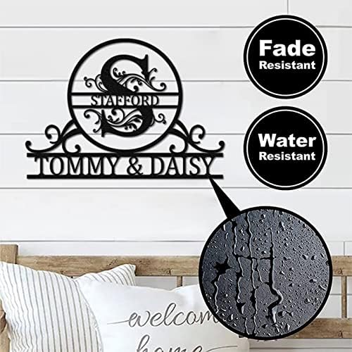 Custom Metal Sign - Personalized Last Name Monogram Wall Decor