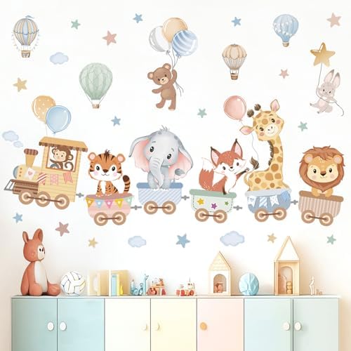 Wondever Jungle Animals Wall Stickers for Kids Room