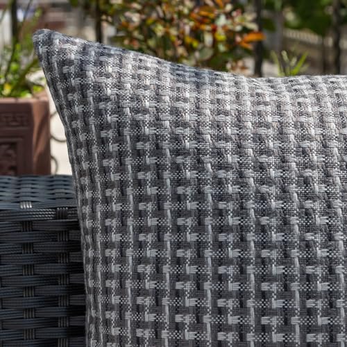 Kevin Textile Waterproof Throw Pillow Covers Pack of 2 Dark Grey