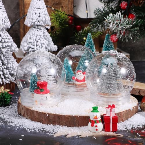 BESTOYARD 15 Pack Clear Snow Globes DIY Decoration Kit