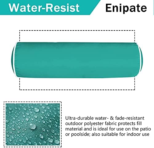 Enipate Set of 2 Weather Resistant Outdoor Indoor Bolster Pillows
