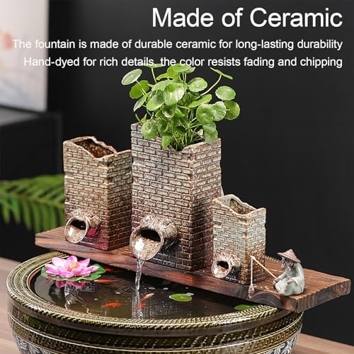 Pond Spitter Ceramic Water Fountain Decor Black