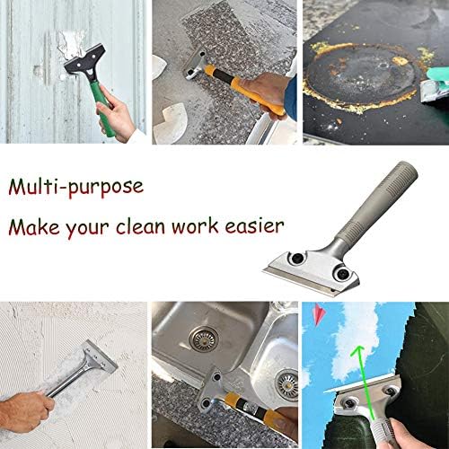 LDS 4 Inch Wide Glass Scraper with 10 Blades and Screw Driver