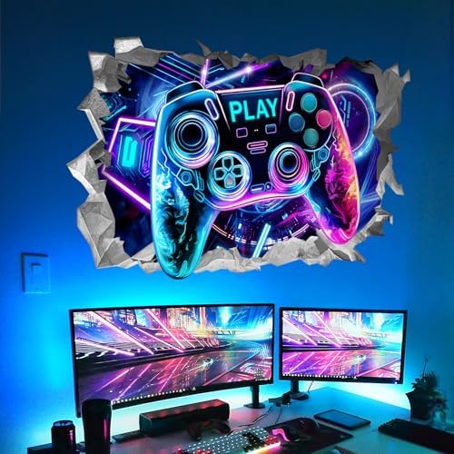Wondever 3D Game Wall Stickers for Boy Bedroom Playroom