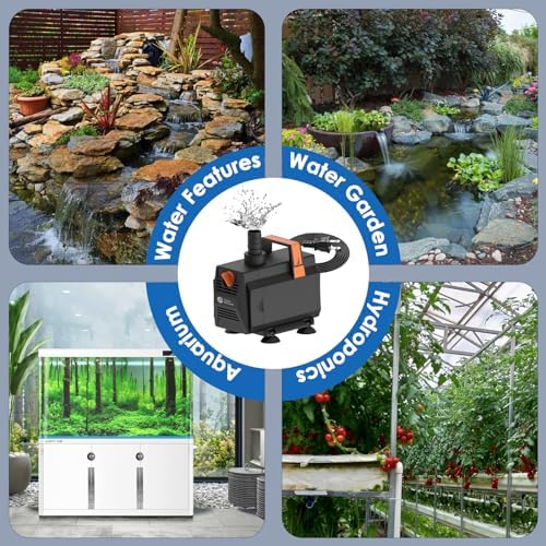 AquaMiracle 1200GPH Submersible Pond Pump with Flow Control