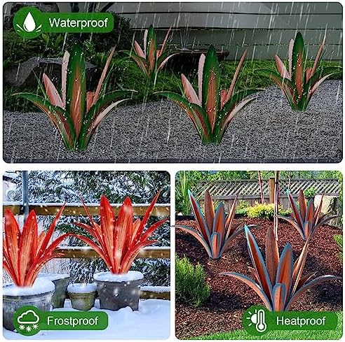 TOMBABY Iron Agave Garden Statue Outdoor Decoration