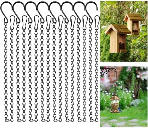 26 Inch Hanging Chain with Hooks 8 Pack Black