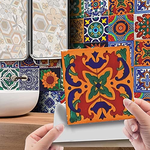 Cendray 4x4 Inch Waterproof PVC Retro Mosaic Wall Sticker