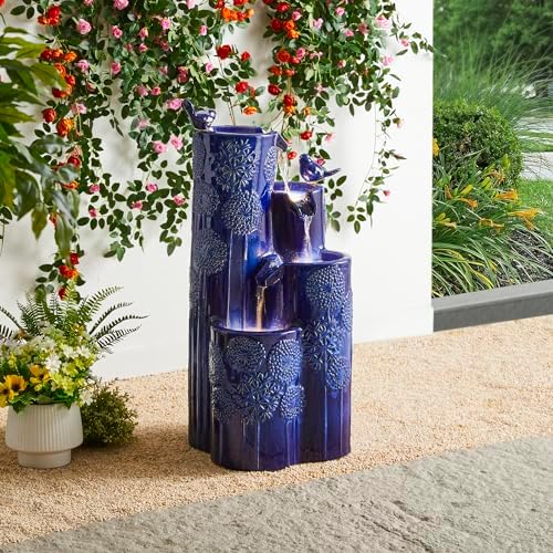 Glitzhome 3175 H Outdoor Fountain with LED Lights and Pump