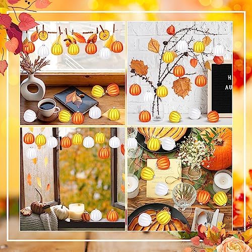 Tigeen 24 Pcs Fall Pumpkin Hanging Tree Ornaments