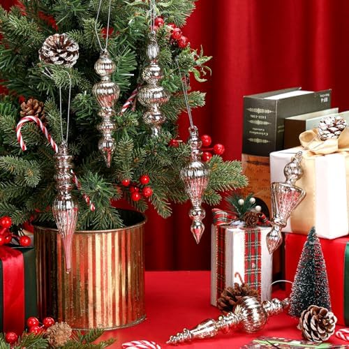 Soaoo 6 Pcs Mercury Glass Christmas Finials