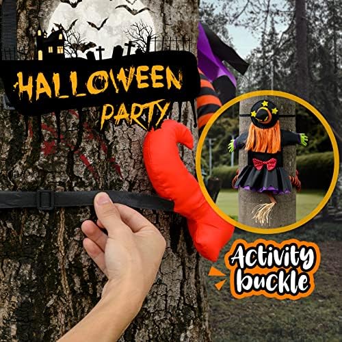 Crashing Witch Halloween Decor Outdoor Yard Statue