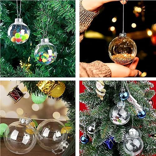 Clear Plastic Ball Decor Set of 12 DIY Christmas Balls