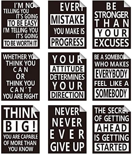 Zonon 9 Pcs Inspirational Wall Stickers for Home Office Library School