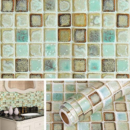 Livelynine Green Mosaic Peel and Stick Wall Sticker