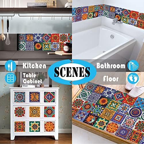 Cendray 4x4 Inch Waterproof PVC Retro Mosaic Wall Sticker