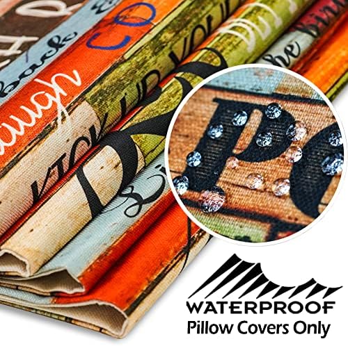 JOJOGOGO Waterproof Porch Pillow Covers Set of 4