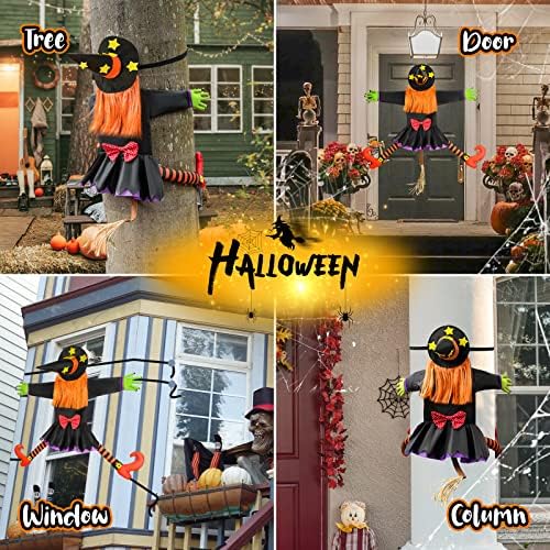 Crashing Witch Halloween Decor Outdoor Yard Statue