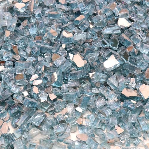 Premium Fire Glass for Fire Pit - Aqua Blue 05 Inch 18 Lbs