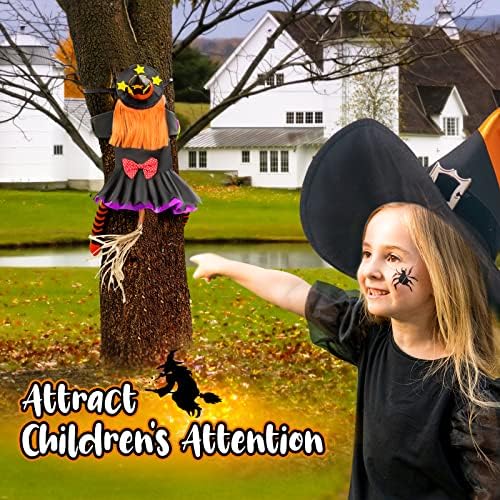 Crashing Witch Halloween Decor Outdoor Yard Statue