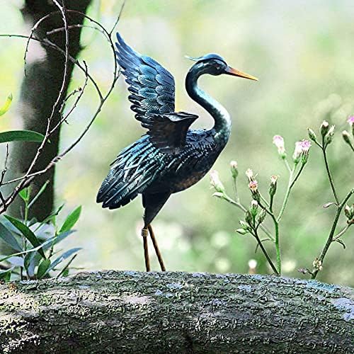 Chisheen Crane Garden Statue Metal Heron Outdoor Decor