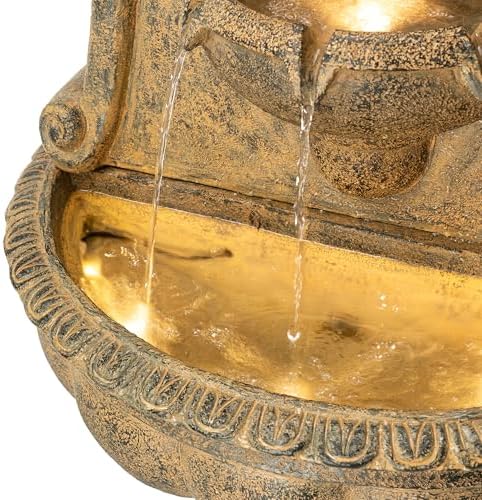 Glitzhome 49 Inch Wall Fountain with LED Light and Pump