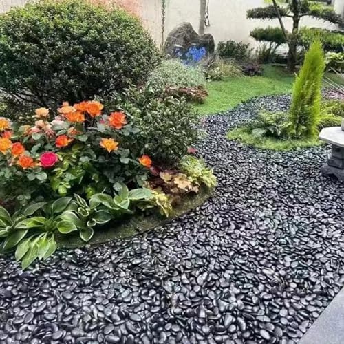 40 Pounds Black River Pebbles for Decorative Use
