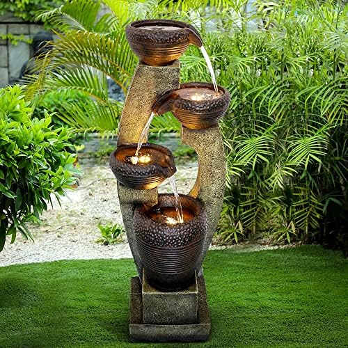 Naturefalls 40 H Modern Outdoor Fountain with LED Light