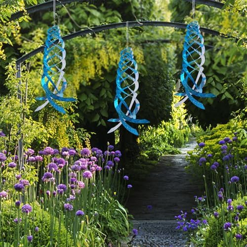Hausse Bird Repellent Reflectors 3-Pack Blue Mylar Spinners