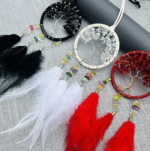 Red Mini Dream Catcher for Car and Bedroom Decor