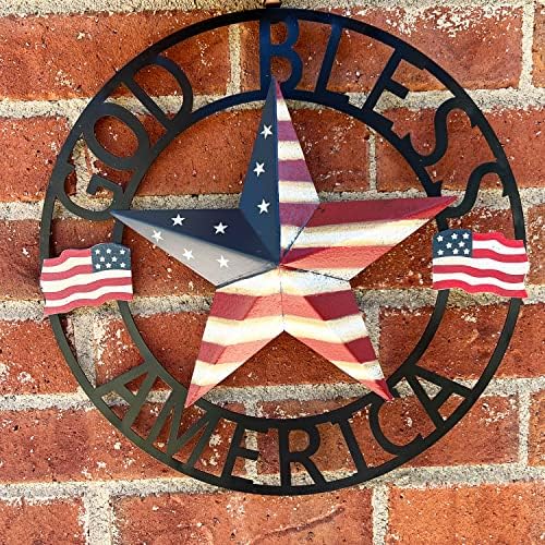 SAGUZOU God Bless America Metal Star Wall Decor