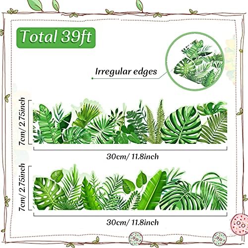 Boho Greenery Border Trim 39 ft Wall Decor