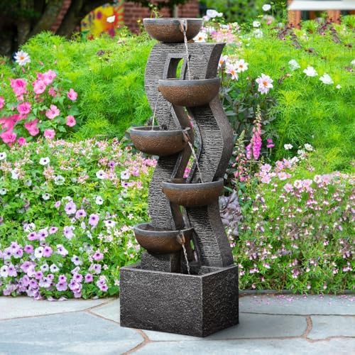 Takamota 528 Inch Tall Outdoor Water Fountain with Lights