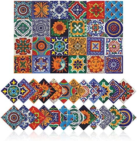 Cendray 4x4 Inch Waterproof PVC Retro Mosaic Wall Sticker