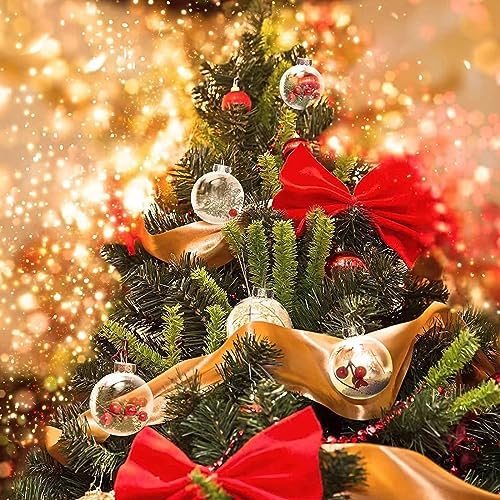 Clear Plastic Ball Decor Set of 12 DIY Christmas Balls