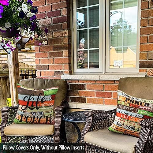 JOJOGOGO Waterproof Porch Pillow Covers Set of 4