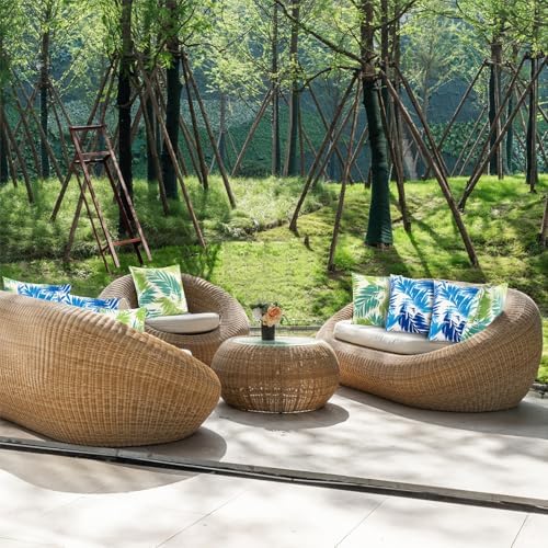 JMGBird 18x18 Inch Waterproof Outdoor Lumbar Pillows Pack of 2