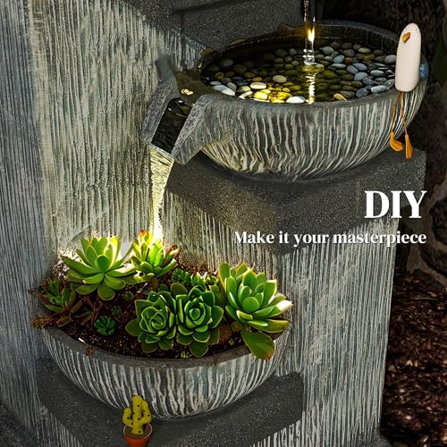 Outsunny 335 Inch Tall Freestanding Water Fountain with LED Lights