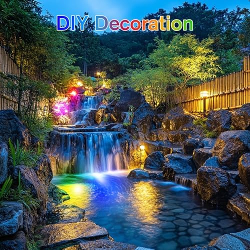 POPOSOAP RGB Pond Lights with Timer and Remote Control