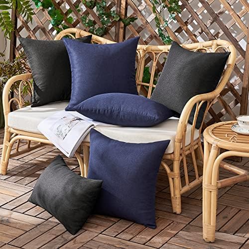 Woaboy Set of 2 Waterproof Throw Pillow Covers for Outdoor Use